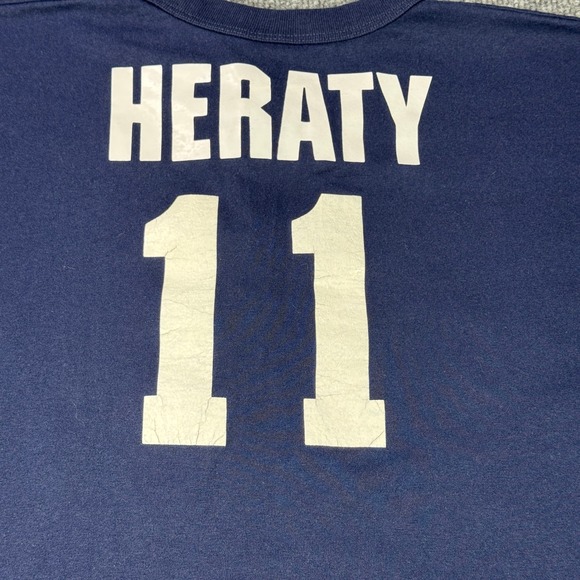 Red Sox Heraty 11 Majestic T Shirt Mens L Blue Henley Baseball MLB Merchandise - Picture 6 of 9